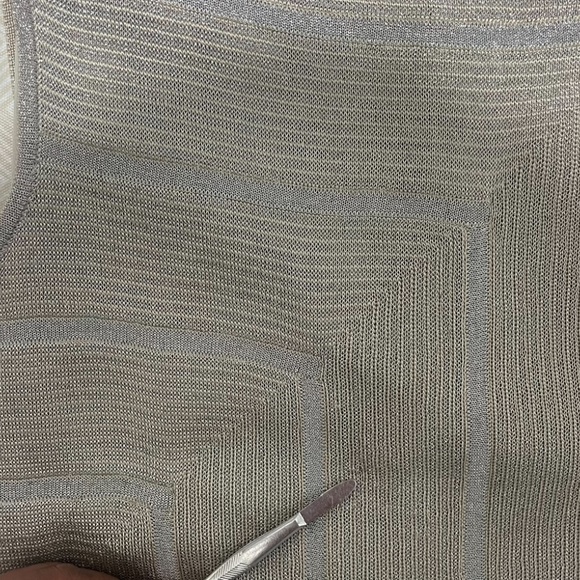 Ralph Lauren Black Label Bateau Mini length Metallic Shift PulloverDress Sz L - Picture 14 of 14